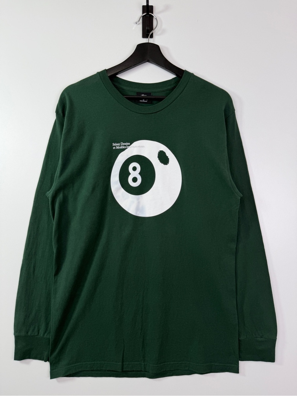 Stussy 8 Ball Cotton Long Sleeve T-Shirt Forest Green Medium